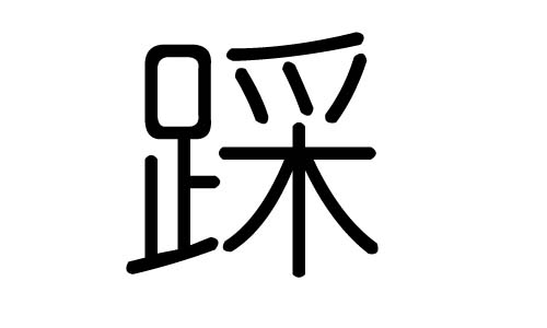 踩字的五行属什么，踩字有几划，踩字的含义