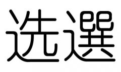 选字的五行属什么，选字有几划，选字的含义