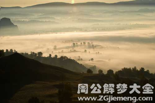 雾气缭绕的坟地