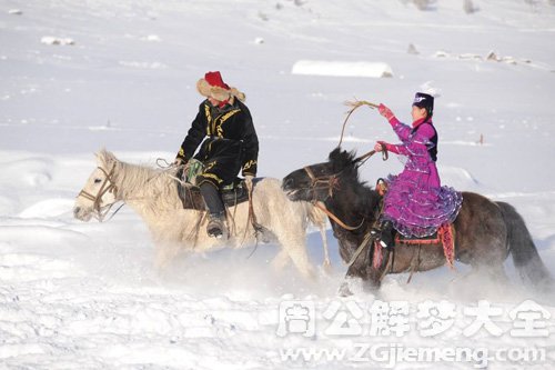 梦见雪地骑马