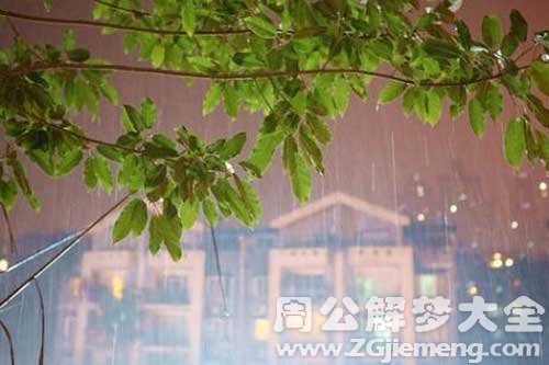 梦见下雨着火