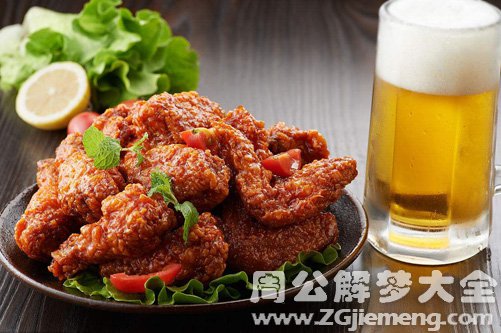 梦见喝酒吃鸡肉